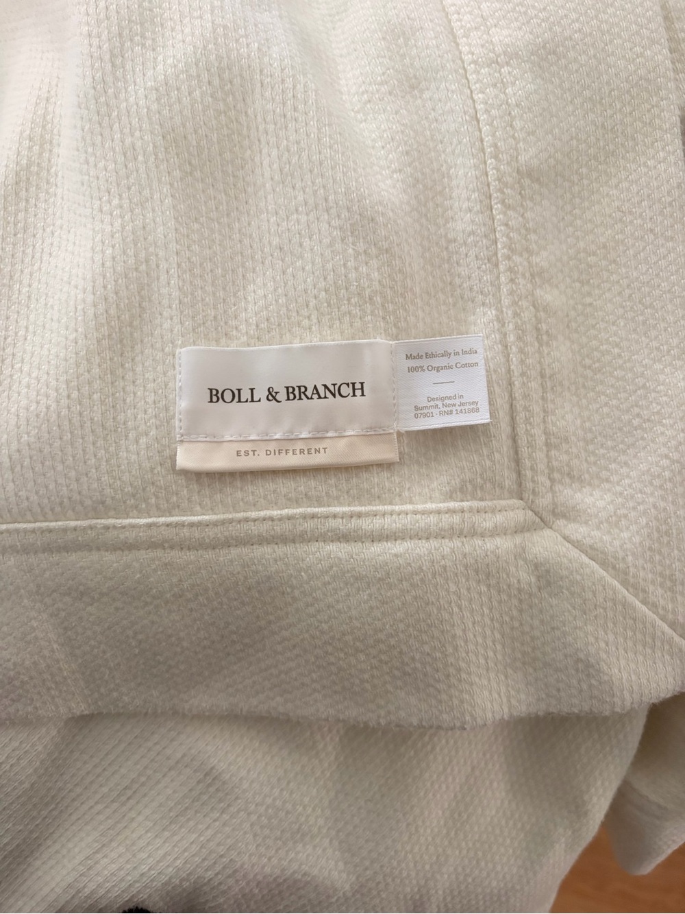 Boll & Branch Essential Bed Blanket — Cream - Picture 3 of 3